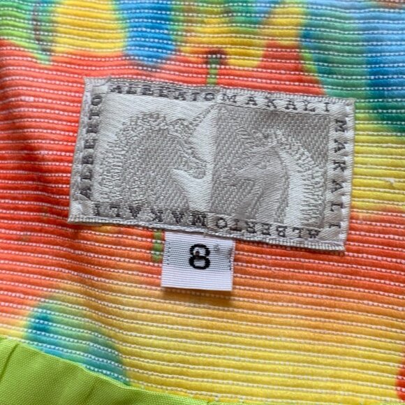 Vtg Albert Makali Jacket Short Colorful Lined Long Sleeve Button Shirt USA 8 - Picture 3 of 12